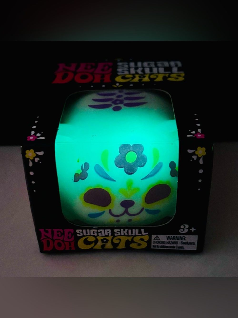 Needoh Sugar Skull Glow in the Dark Cat New - Picture 5 of 5